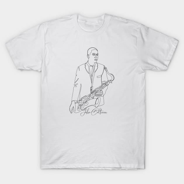 Coltrane one line art jazz T-Shirt by comecuba67